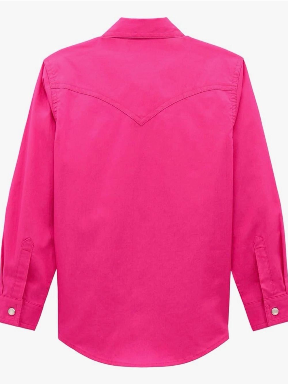 Wrangler Hot Pink Girls' Western Button-Down Shirt - Picture 2 of 8